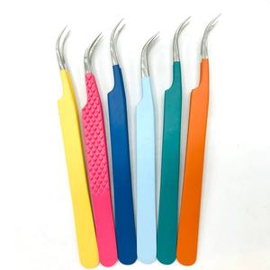 Pinzas de extensión de pestañas de acero inoxidable con recubrimiento de Color personalizado de alta calidad Punta puntiaguda sostenible Probado a mano-Venta al por mayor - Product Image 3