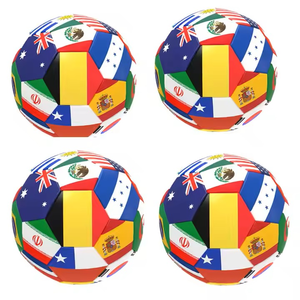 Balón de fútbol de entrenamiento de alta calidad de fábrica directa, tamaño 5, fútbol de cuero PU, sin costuras, térmico, Bandera de todos los países, Fútbol impreso - Product Image 2