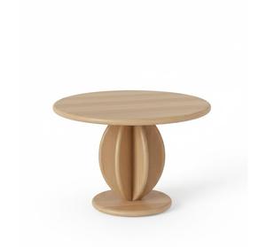 Mesa de Centro Redonda Tradicional para Sala de Estar, Mesa de Centro Moderna de Madera con Base de Pedestal Única, Decoración del Hogar, Muebles con Acabado en Roble - Product Image 2