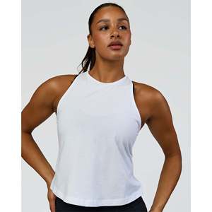 Camiseta sin mangas de punto transpirable para mujer, talla grande, ropa deportiva informal de primera calidad, color blanco, talla XS - Product Image 2