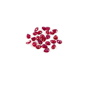 Rubis naturels de Bangkok, pierres précieuses en vrac, formes poire calibrées 7x9mm et 8x10mm, taille brillant et ovale, qualité supérieure avec certificat IGI - Product Image 1
