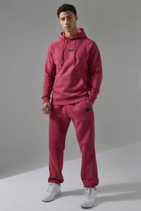 Ensemble de survêtement 2 pièces pour homme en coton épais 100 % OEM, imprimé personnalisé, style sportif, pour l'hiver : sweat à capuche et pantalon de jogging - Product Image 4