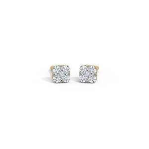 Boucles d'oreilles en or jaune 14 carats avec diamants cultivés en laboratoire |   Cadeau de luxe pour fiançailles, mariage, anniversaire ou fête - Product Image 6