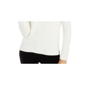 Camicetta da Donna Alfani XL/X-Large a Maniche Lunghe, Collo Alto con Volant, Ricamata, in Tessuto Lavorato a Maglia, Casual da Ufficio, Bianca - Product Image 3