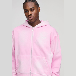 ชุดวอร์มวินเทจแบบโอเวอร์ไซส์สีสันปรับแต่งได้สำหรับฤดูหนาว เสื้อฮู้ดซิปผ้าฟลีซน้ำหนักเบา กางเกงจ็อกเกอร์ทรงบานแบบสองชิ้นสำหรับผู้ชาย - Product Image 3