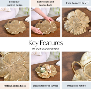 ชามผลไม้ตกแต่งโต๊ะอาหารสำหรับบ้าน โรงแรม ร้านอาหาร ดีไซน์ใบไม้หรูหราสีทองทันสมัย ทำจากอะลูมิเนียม เหมาะสำหรับงานแต่งงาน - Product Image 5