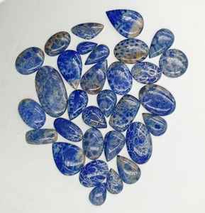 Natural <b>Lapis</b> <b>Lazuli</b> Cabochon Unique Blue Oval Cut Gemstone Pair Gemstone Lot - Product Image 1