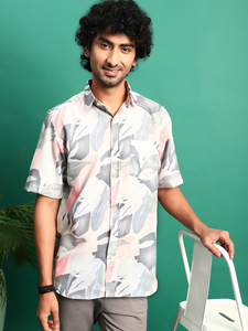 เสื้อเชิ้ตแขนสั้นผู้ชายลายพิมพ์ลำลองสำหรับฤดูร้อน ผ้าฝ้าย คอปกพับได้ ระบายอากาศ แห้งเร็ว เป็นมิตรกับสิ่งแวดล้อม ย้อมสีแบบ Garment Dyed ผ้าถัก - Product Image 6