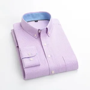 Camisas de vestir populares de alta calidad para hombre, mezcla de algodón abotonada, manga larga, negocios, Formal, antiarrugas, antiretráctil - Product Image 3