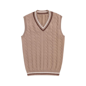 Pull sans manches en coton 100% pour homme, col en V, pull-over, automne, décontracté, anti-froissement, couleur HEATHER, personnalisation du logo, couleur - Product Image 2