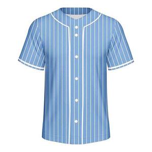 Camiseta deportiva de Softbol Profesional para hombre, camiseta de Béisbol Juvenil OEM por sublimación, camiseta de poliéster Spandex con diseño a rayas y botones - Product Image 1