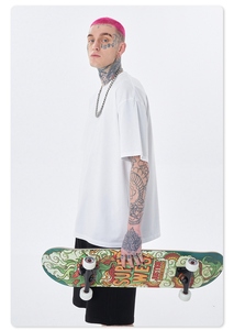 Camiseta deportiva Unisex Boxy Fit de cuello redondo de algodón de alta calidad, ropa de calle, camiseta con hombros caídos de peso pesado para hombres - Product Image 6