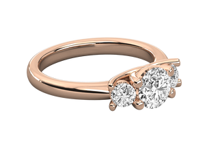 14K แหวนเงินสเตอร์ลิง925ชุบทองมีเพชรกลมผ่านการรับรอง IGI - Product Image 3