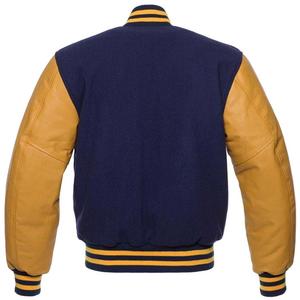 นโปเลียนเสื้อแจ็กเก็ตแขนหนังแท้มีกระดุมสีฟ้าสำหรับนักกีฬาเบสบอล - Product Image 2