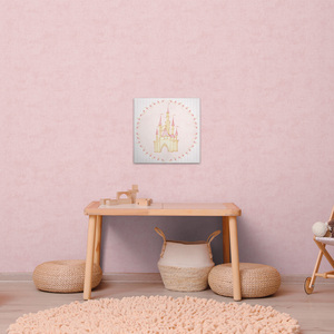 Cuadro Moderno de Madera Hecho en Alemania con Marco de Lienzo, Imagen de Castillo de Princesas, Decoración del Hogar, Pintura Mural, Beige Amarillo - Product Image 3