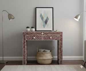 Table de toilette console de luxe en incrustation d'os rectangulaire, design moderne fait à la main, imperméable, écologique, pour la décoration de la maison et de l'hôtel - Product Image 2