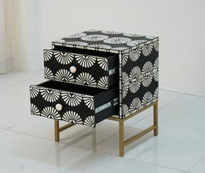 Meuble de rangement décoratif en finition incrustée d'os Coffre moderne avec tiroirs Parfait pour l'intérieur de la maison, de l'hôtel ou du bureau par f s i - Product Image 2