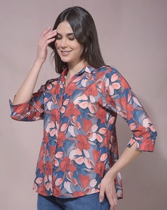 เสื้อเชิ้ตผ้าฝ้ายอ๊อกซ์ฟอร์ดปักลายสแกนโค้ด คอปกพับได้ ทรงหลวม สไตล์ลำลอง คลาสสิก ใช้ได้หลากหลาย ผลิตจากผ้าฝ้ายแท้ พร้อมดีเทลผ้าราฟเฟีย - Product Image 2