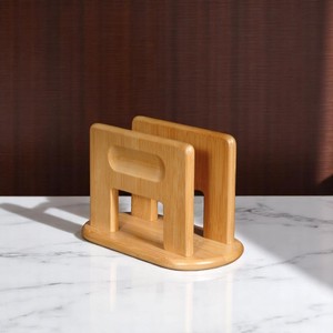 Porte-serviettes multifonctionnel en bois naturel de qualité supérieure, nouveau design, fabriqué à la main pour les cocktails, les dîners et la décoration de Noël - Product Image 4