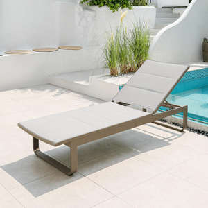 Modern Foldable Durable Aluminum Rattan Sun <b>Lounger</b> Tilting Eco-Friendly UV Resistant Anti-Rust <b>Cushions</b> Outdoor Use Park Hotel - Product Image 4
