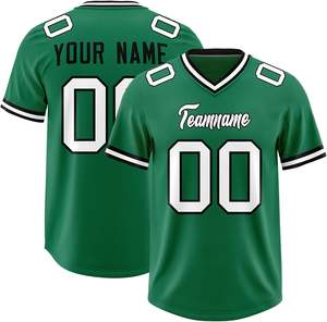 Camisetas de fútbol personalizadas OEM, manga de malla de poliéster de secado rápido, rayas, logotipo del equipo, números, uniforme sublimado para jugadores de talla grande - Product Image 2