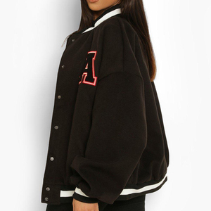 Vente en gros de veste de basketball tendance pour femmes veste en tricot de haute qualité doublure en laine logo brodé pour les filles - Product Image 2