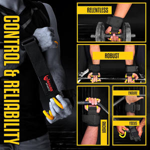 Sangles de musculation personnalisées en gros avec logo, poignées de gym pour la musculation, les soulevés de terre, les tractions, l'entraînement de force - Product Image 5