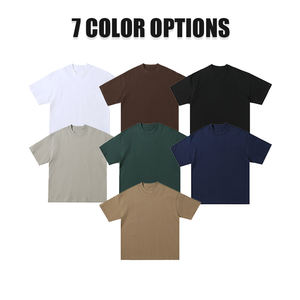 Camisetas para hombre, camiseta de gran tamaño de algodón orgánico 100% de alta calidad para hombre, ropa de calle con escote pequeño y pesado, camiseta con logotipo personalizado - Product Image 4