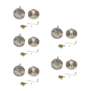 Set di 5 serrature per mobili con rosetta rotonda diametro 50 mm nichel satinato per porte interne materiale Zamak - Product Image 1