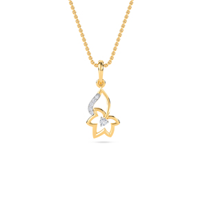 จี้เพชรรูปดอกเล็ก | ทองคำ14K พร้อมเพชรปลูกในห้องปฏิบัติการ0.06กะรัต | มีสีโรส, สีขาวและสีเหลืองทอง - Product Image 5