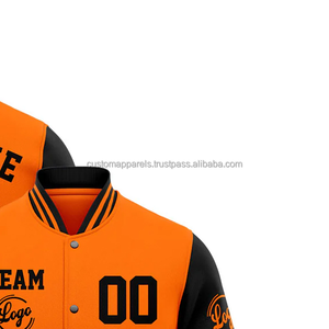 Chaqueta Varsity Exclusiva de Lana Personalizada con Logotipo Bordado en la Parte Delantera, Cuello Alto, Resistente al Viento, Transpirable, Marca Premium - Product Image 4