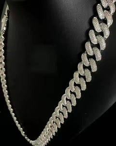 สร้อยคอเพชรสไตล์ฮิปฮอป VVS Moissanite สำหรับผู้ชายและผู้หญิงของขวัญจากอินเดีย - Product Image 3