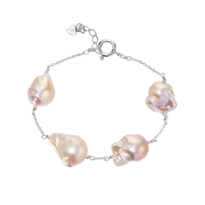 สร้อยข้อมือมุกน้ำจืดบาร็อค เงินสเตอร์ลิง 21x15 มม. - Product Image 1