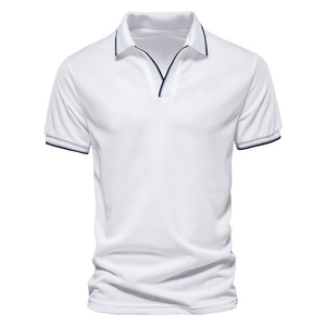 Hombres 100% Algodón Antiarrugas Negocios para Polo Patrón Sólido Tela Personalizada Impreso Verano Tallas grandes Estilo Casual Hecho - Product Image 6