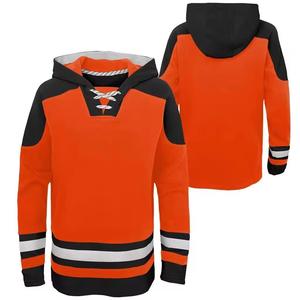 Sweat-shirt à capuche de style hockey sur glace en polyester unisexe OEM, de haute qualité, personnalisé avec le nom de l'équipe imprimé, vêtements de sport pour hommes et femmes - Product Image 3