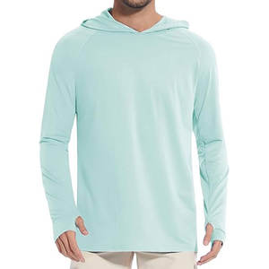 Men's UPF 50+ Sun Protection UV <b>Shirt</b> Hoodie Quick Dry Long Sleeve Plain Rash Guard Fishing <b>Swim</b> <b>T</b>-<b>Shirts</b> - Product Image 6