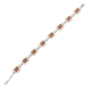 Pulsera de Plata de Ley 925 con Piedra de Zultanita Rectangular, Cadena Fina, Joyería para Uso Diario de Mujer - Product Image 2