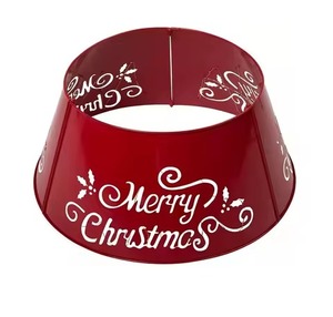 Support d'arbre de Noël en métal fini antique conception martelée collier en forme de maison nouveau look décoration de Noël - Product Image 3