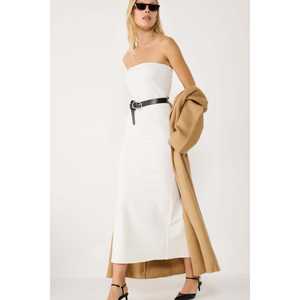 Strapless Straight Cut Midi <b>Dress</b> - Product Image 4