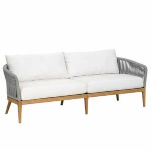 Sofá de exterior de madera de teca con cuerda y juego de cojines hecho en Indonesia - Product Image 6