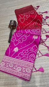Sari de trabajo de calidad superior exclusivo indio, ropa de fiesta y novia clásica a la moda, Sari de verano e invierno más vendida - Product Image 3