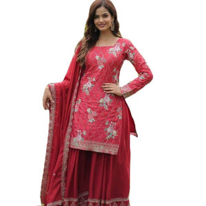 Elegant Women's O-Neck <b>Top</b> Salwar Set Beautiful <b>Birthday</b> Party Special South Indian Style Sexy Rayon & Viscose Dupatta Included - Product Image 1