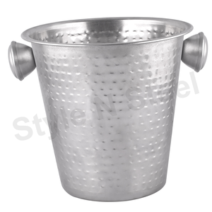 Venta al por mayor de acero inoxidable martillado cubo de hielo Metal bebidas tinas - Product Image 2
