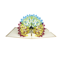 Cartes de vœux avec Design graphique italien Surprise, 1 pièce, animé, Popup 3D, pour roue paon
