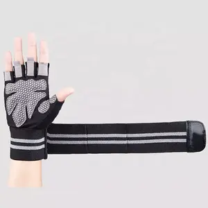 Gants d'entraînement avec logo personnalisé pour salle de sport, haltérophilie, hommes, femmes, exercices de fitness, gants avec poignet enroulé - Product Image 2