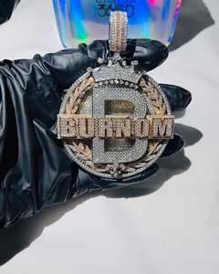 Bijoux Hip Hop Collier Pendentif Pendentif de luxe personnalisé Pendentifs Moissanite VVS en argent glacé - Product Image 1