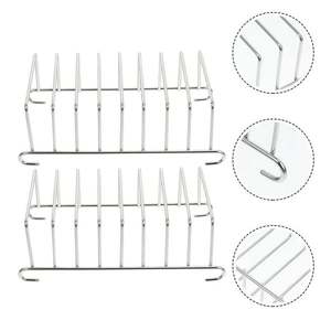 Porte-tranches de pain en acier inoxydable fantaisie argenté pour morceaux de pain Accessoires de cuisine Rangement et organisation à domicile Porte-toasts - Product Image 2