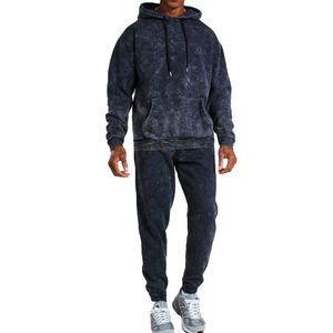 ชุดวอร์มผู้ชายวินเทจผ้าคอตตอนปะติดแบบมีซิปทำให้ซีดจาง - Product Image 3