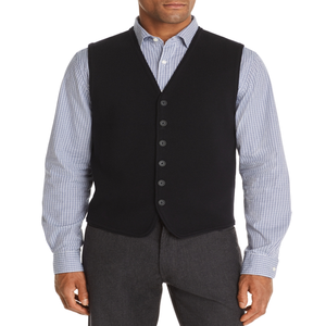 Gilet da Uomo in Lana Merino Bloomingdale's Blu Navy Taglie Forti, Abbigliamento Esterno con Bottoni Decorativi, in Nylon Traspirante e Cotone Lavorato a Maglia, con Logo - Product Image 1