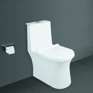 New Arrival Bathroom Low Water Tank S-Trap Toilet - <b>Egg</b> Shape Short One-Piece Water Closet, Porcelain Toilet Bowl - Product Image 1